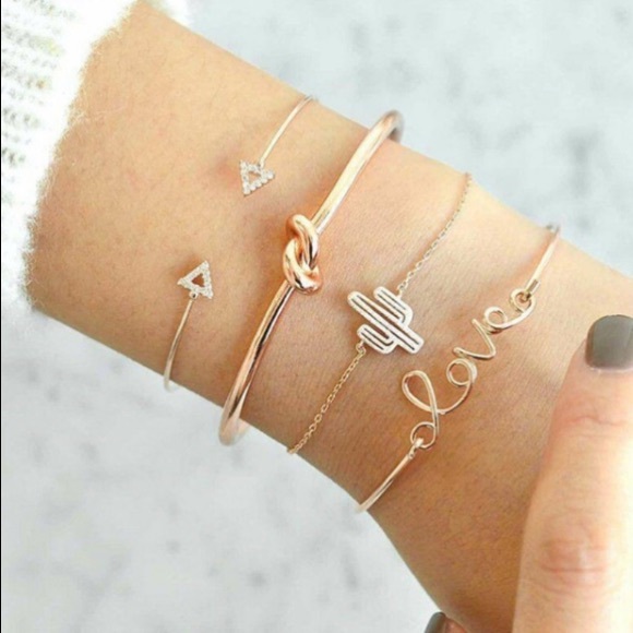 🎉HP🎉Boutique Four Gold Bracelets Stacking Set - Picture 3 of 3